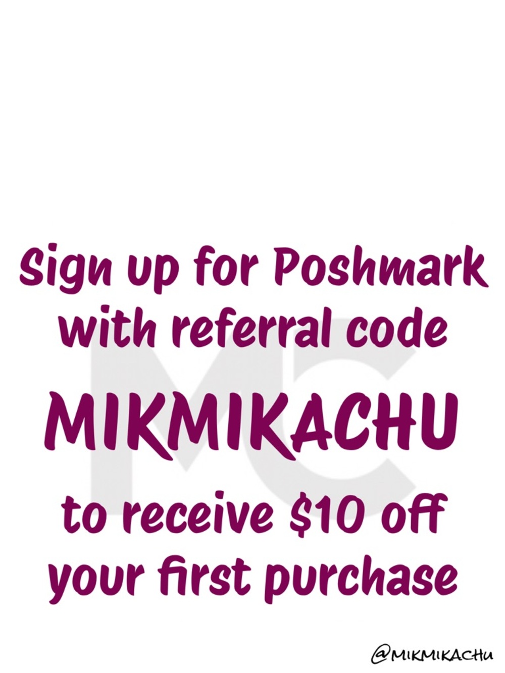 $10 Credit for New Poshers